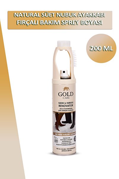 Dopar Bağcık Gold Care Naturel Süet Nubuk Ayakkabı Temizleyici Fırçalı Bakım Sprey Boyası 200 ml Set