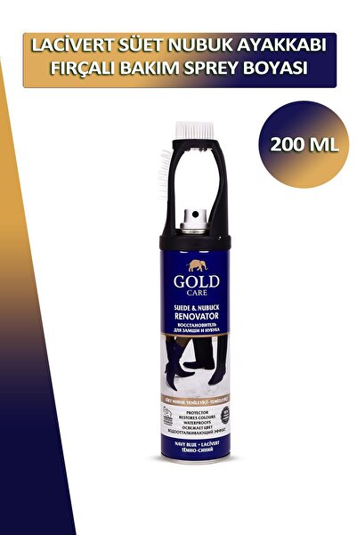 Dopar Bağcık Gold Care Lacivert Süet Nubuk Ayakkabı Temizleyici Fırçalı Bakım Sprey Boyası 200 ml Set