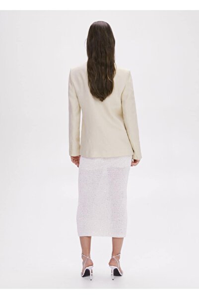 MANGO Woman Düğmeli Keten Blazer Ceket