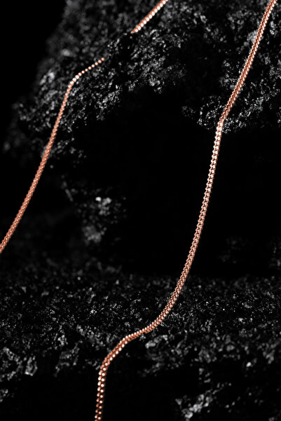 Takıdepo Gurmet Model Gümüş Zincir Rose Kaplama 1,45 Mm Genişlik