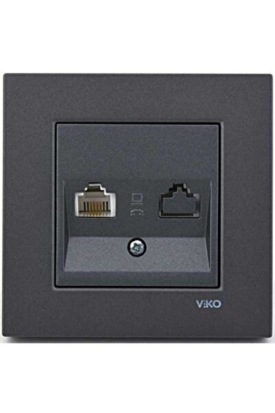 VİKO Artline Novella Füme Nümeris  ÇerçeveliTelefon Priz