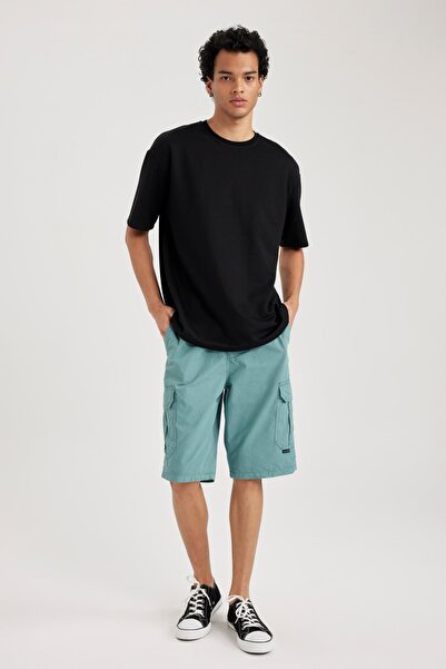 DeFacto Relax Fit Parachute Bermuda Shorts with Cargo Pockets B1041ax23hs