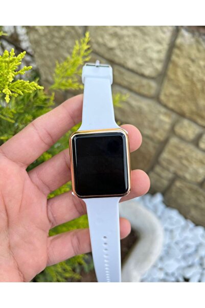 ÇENÇEN Beyaz Kordon Altın Renk Kasa Şirin Tasarım Led Ekran Unisex Model Kol ...