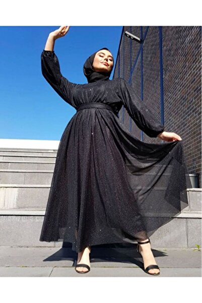 Gülsüm Aydın Simli Tül Abiye Elbise