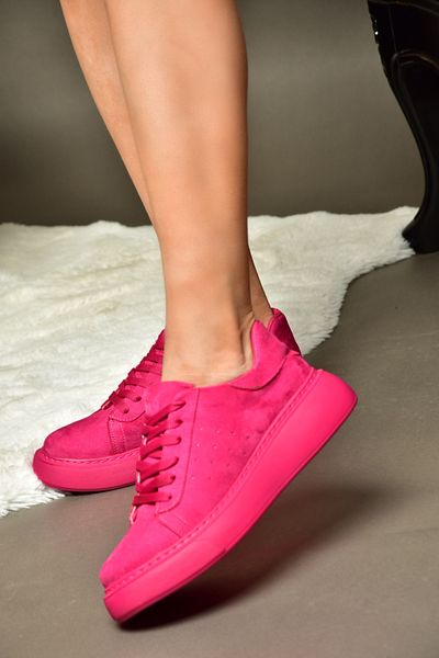 Fox Shoes Pantofi sport damă din piele întoarsă fucsia