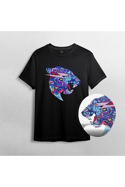 Pixxa Κύριος. Σετ μπλουζάκι και Mousepad Beast 100% Cotton Crew Neck