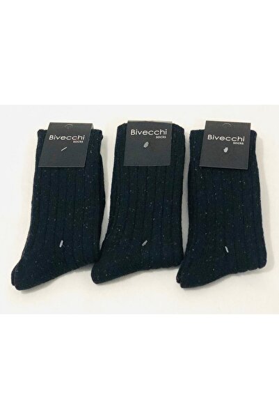 D'Fabric 3’lü Erkek Lacivert Kışlık Kalın Çorap