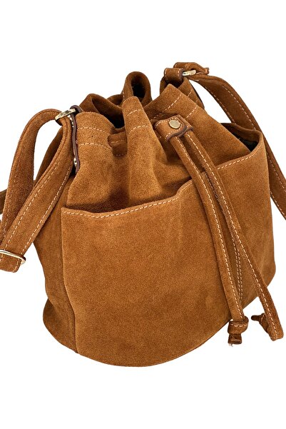 pionoi Rome Genuine Leather Pouch Suede Shoulder Bag Lined (TABA)