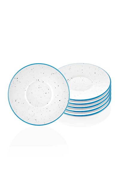 The Mia Dots Stoneware 6'lı 13 Cm Çay Tabağı Mavi Dots065