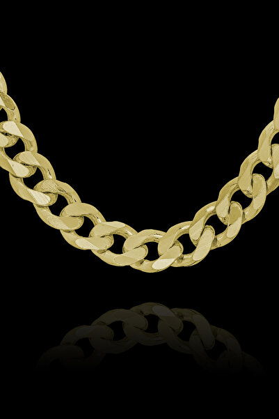 Takıdepo Gurmet Model Gümüş Zincir Altın Kaplama 6,10 Mm Genişlik