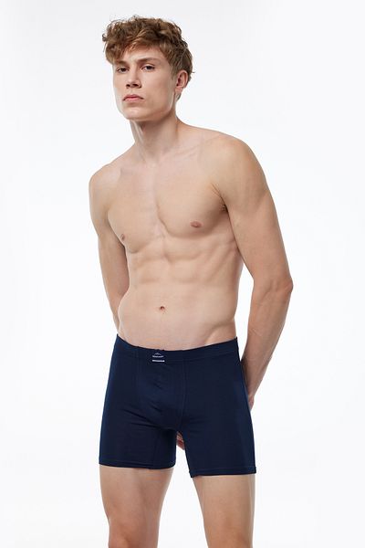 Malabadi Ανδρικό Navy Blue 2 Pack Cotton Elastane Long Boxer 073