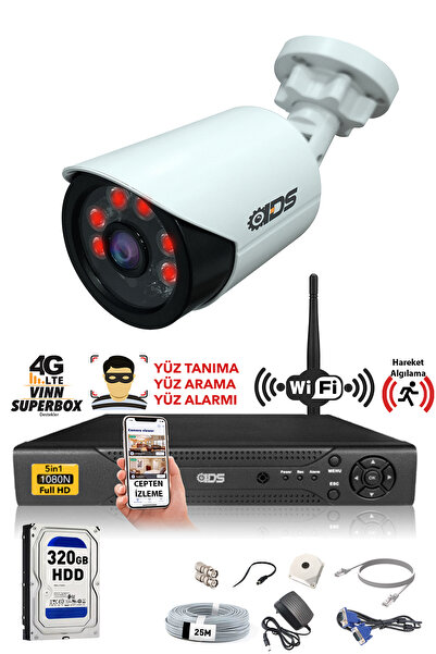 IDS 1 Kameralı Set - 5mp Lensli Fullhd Gece Görüşlü Güvenlik Kamerası Sistemi...