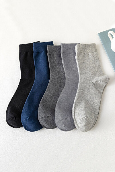 Esinti Men's Socks Bamboo Scented Seamless Classic Socket Socks Thin Long Men's Economical Socks 5 Pieces