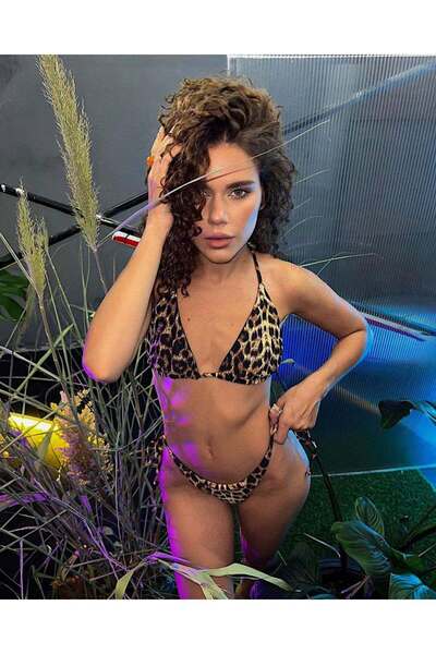 ARHEZ TEKSTİL بدلة بيكيني بطبعة جلد الفهد