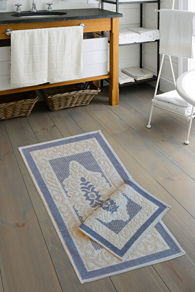 ALANUR طقم مرحاض للحمام مكون من قطعتين من القطن البيئي باللون الرمادي العثماني