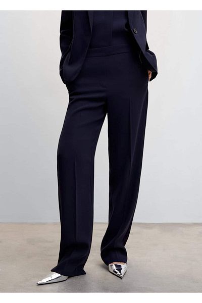 MANGO Woman Elastic Waist Suit Trousers