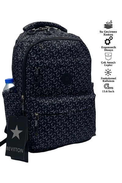 Bevitton Waterproof Fabric Unisex School Backpack 20289