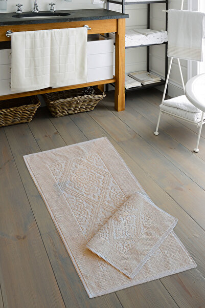 ALANUR طقم مرحاض مكون من قطعتين من القطن البيئي الملتف باللون الكريمي