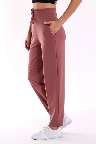 Winmoda34 Pantaloni de sport morcov cu buzunare elastic pentru damă