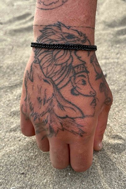 TREND COLLECTİON سوار متعرج أسود للجنسين من الفولاذ 316l