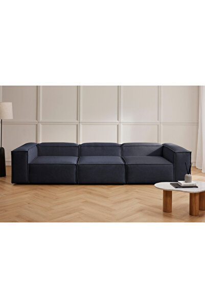 ERİZA Relax Soft 3 Modül Koltuk (Koyu Mavi) Keten 560