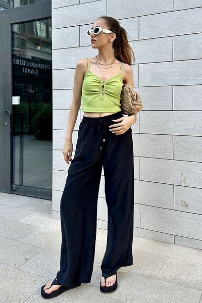 Nazliye Elastic Palazzo Trousers