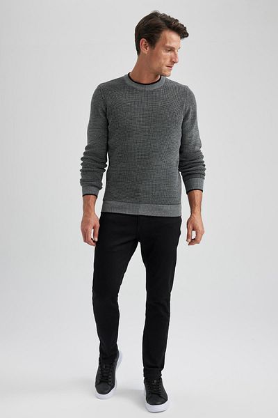 DeFacto Standard-Fit-Pullover mit Rundhalsausschnitt B0923ax23wn