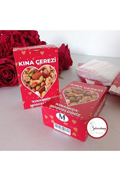 Gelincimherşey 50'li Kına Gecesi Çerez Kutusu ve Kilitli Poşet Paketi