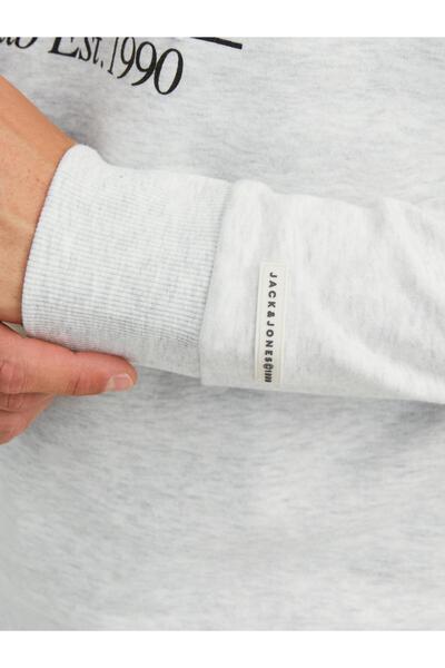 Jack & Jones Jack Jones Beware Sweat Hood Fst Ανδρικό λευκό φούτερ 12244219-01