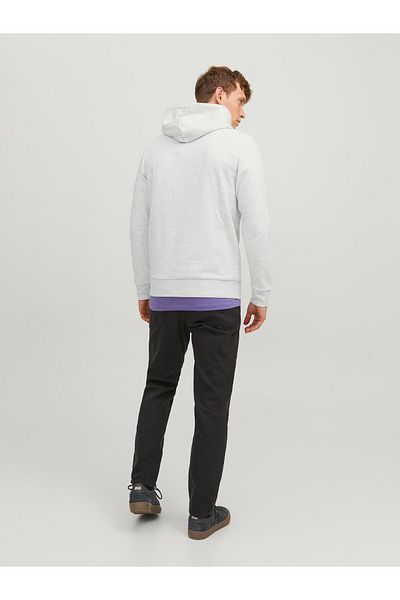 Jack & Jones Jack Jones Beware Sweat Hood Fst Ανδρικό λευκό φούτερ 12244219-01