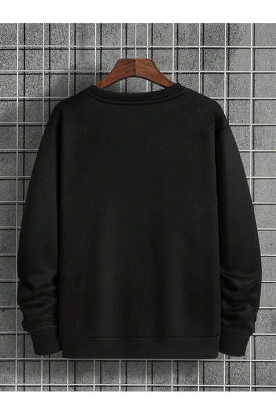 Mythologie Світшот La Los Angeles - Чорний світшот оверсайз з принтом, комір-стійка