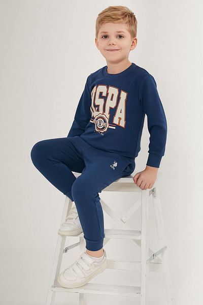 U.S. Polo Assn. Σετ φόρμες USPA για αγόρι με άδεια Crew Neck