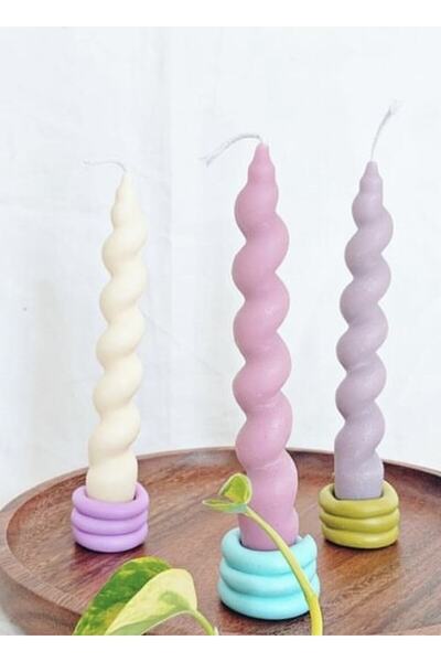 MUMBOX 3’lü Sprial Burgu Kokulu Şamdan Mum