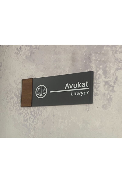 Dekokonsept Wooden Serisi (AVUKAT) Ofis Oda Kapı İsimliği Yönlendirme Tabelası