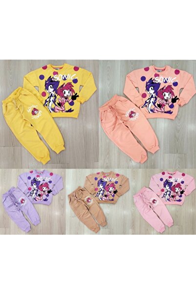 Lunays Sonic Printed Coffee Girl Tracksuit Set with Pockets