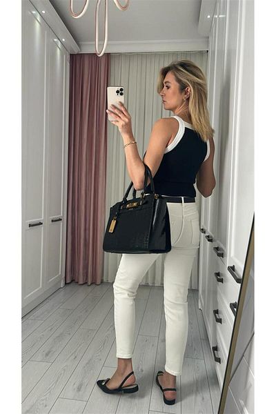 MAKRAS EXCLUSIVE Talie înaltă Rosa Talie înaltă Mom Jean-White