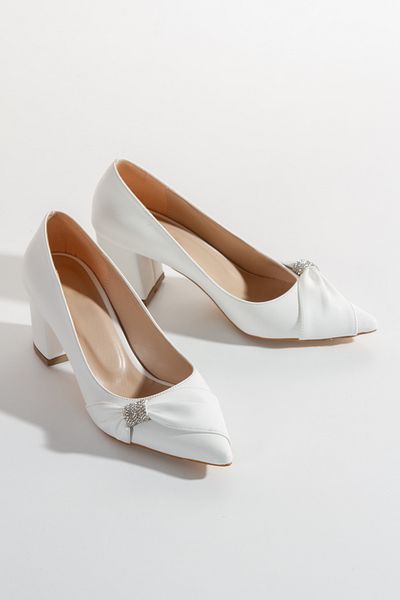 MİCONİ Women's Stiletto Pointed Toe Jewelled Heeled Shoes