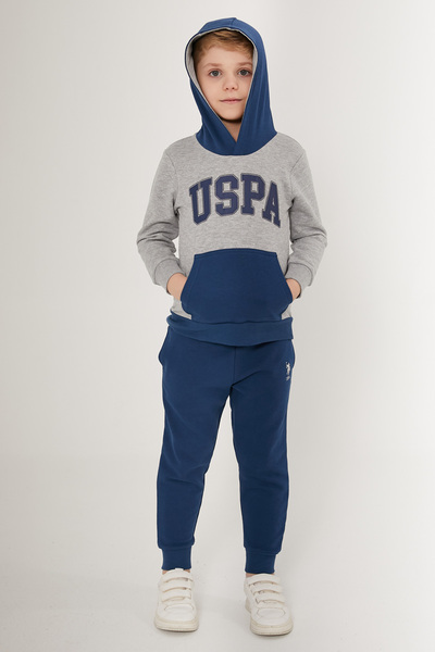 U.S. Polo Assn. Boy's Licensed USPA Printed Kangaroo Pocket Tracksuit Set