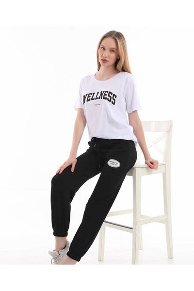 BE QUEEN ΕΙΔΙΚΗ ΠΑΡΑΓΩΓΗ WELNESS PRINTED CREW NECK 100% ΒΑΜΒΑΚΙ ΚΑΛΟΚΑΙΡΙΝΟ ΓΥΝΑΙΚΕΙΟ ΣΕΤ ΦΟΡΜΑ