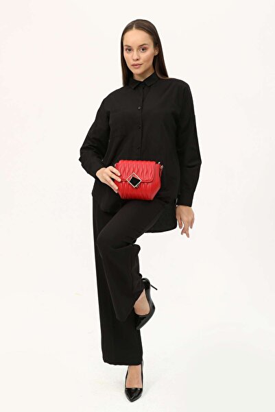 Morpelikan Women's Red Gold Chain Strap Cross Shoulder Bag