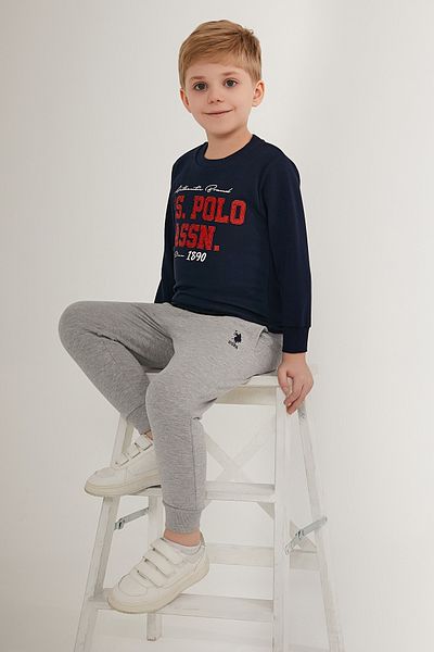 U.S. Polo Assn. Αυθεντικό Σετ φόρμας με λαιμόκοψη για αγόρι με άδεια χρήσης