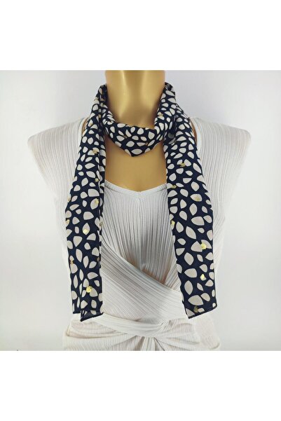 Tedz Collection باريدورا يترك وشاح طويل أبيض وأسود