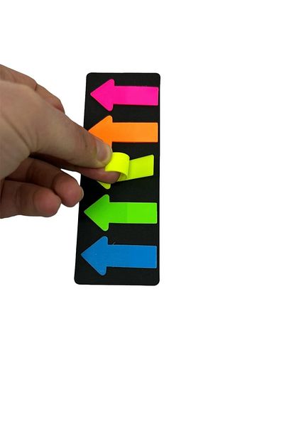 SEYFİKİRTASİYE Arrow Shaped Transparent Film Index (5 COLORS X 20 SHEETS)