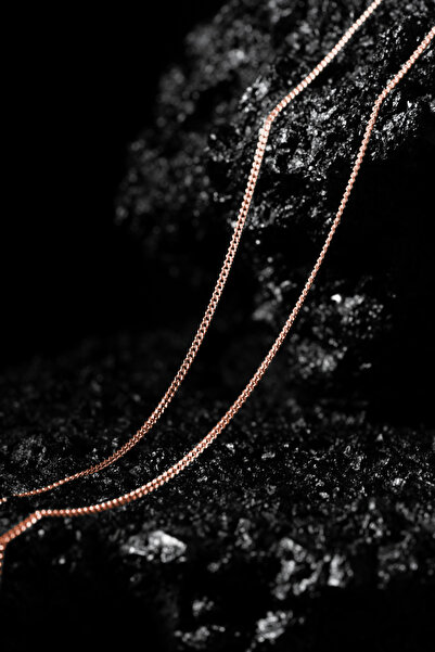 Takıdepo Gurmet Model Gümüş Zincir Rose Kaplama 1,10 Mm Genişlik