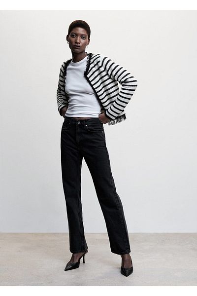 MANGO Woman Striped Seamless Cardigan