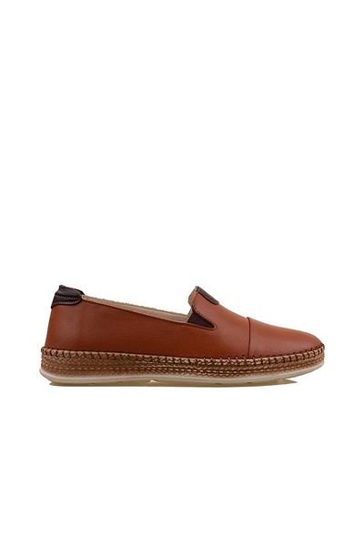 m2s Tan Elastic Soft Genuine Leather Women's Shoes