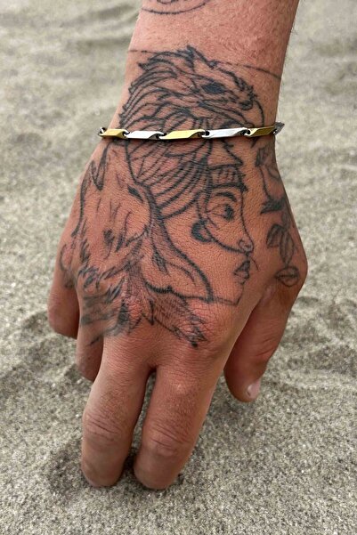 TREND COLLECTİON الذهب والفضة نموذج المثلث قطع سوار الصلب للجنسين