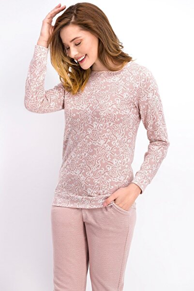 Arnetta Pembe Lace Kadın Pijama Takımı