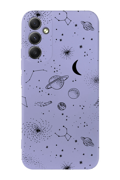 shoptocase حافظة هاتف بتصميم النظام الشمسي المتوافقة مع هاتف Galaxy A34 5g