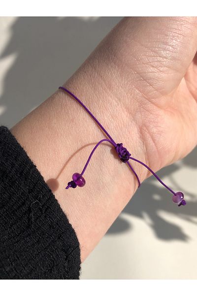 Tam Seramik Handmade Murano Glass Bracelet Purple Heart